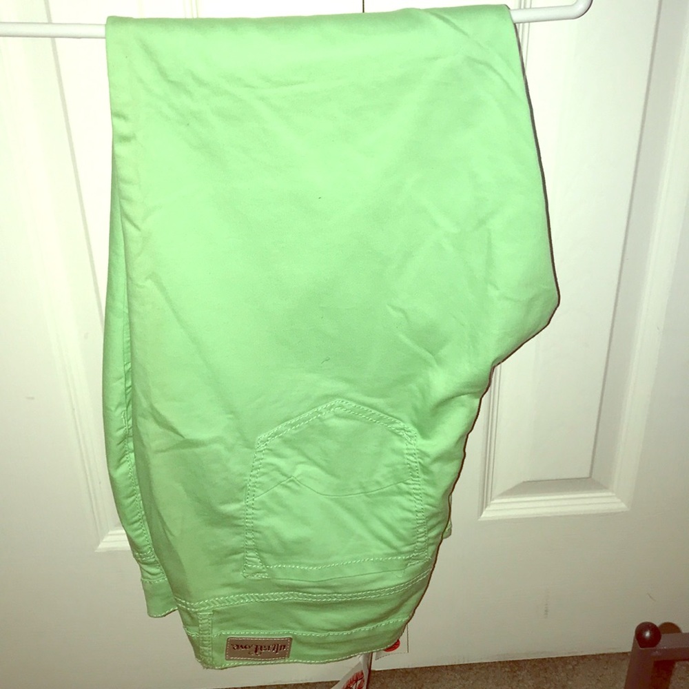 Mint Green Fitted Jeans